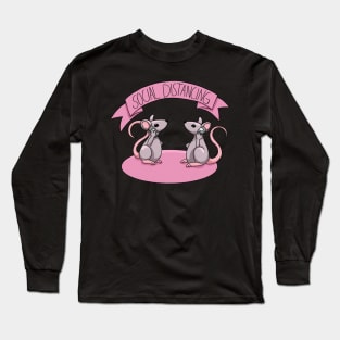 Social Distancing - Rats with a can phone Long Sleeve T-Shirt